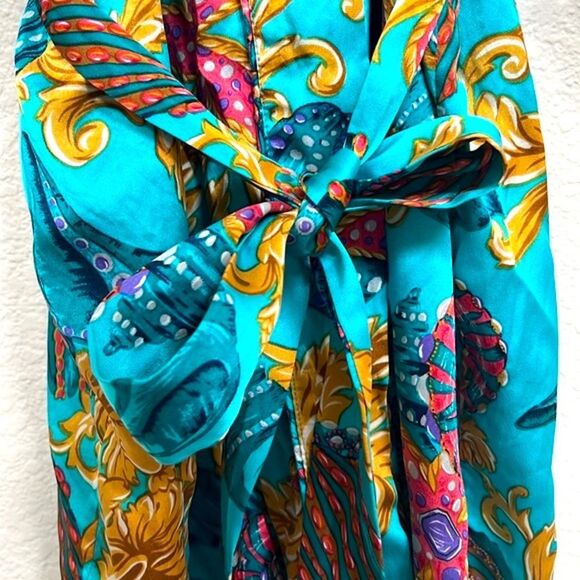 Victoria's Secret Vintage Size Small Silk Gold Label Starfish Robe Slip Set Gown - Picture 10 of 16